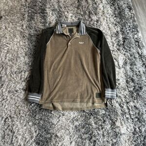 Todd Snyder X Converse Jack Purcell Velour Long Sleeve Rugby Polo Size 2XL Y2K